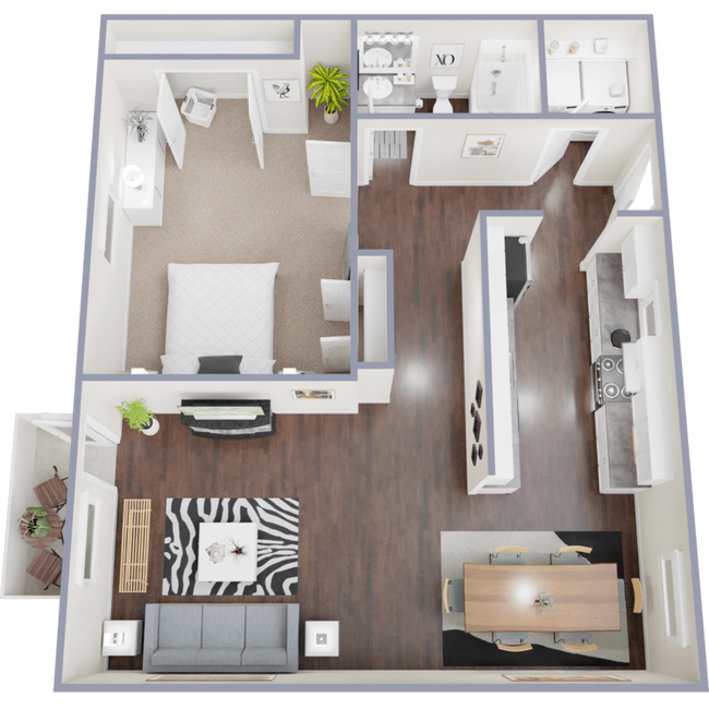 1 Bedroom 1 Bath 146 floor plan